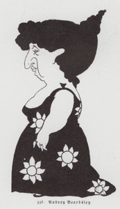 Caricature of a Woman in a Sunflower Dress